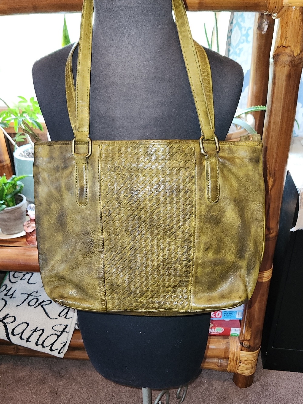 Vintage Style Leather Tote